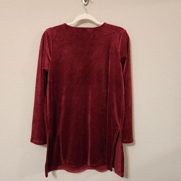 Pure Jill Velvety V-Neck Burgundy Top Size Medium Petite‎ - Picture 7 of 10